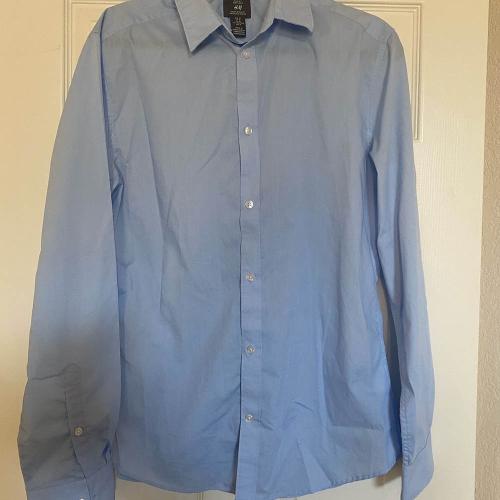 H&M Blue Dress Shirt Classic Business Style